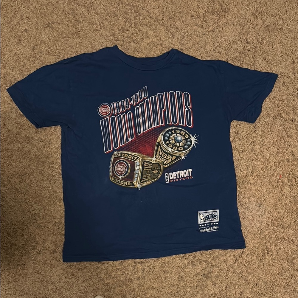 Mitchell & Ness Red and Blue Short Sleeve Tee
